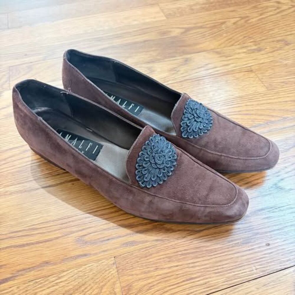 Amalfi by Rangoni Brown Suede Loafers Size 9
